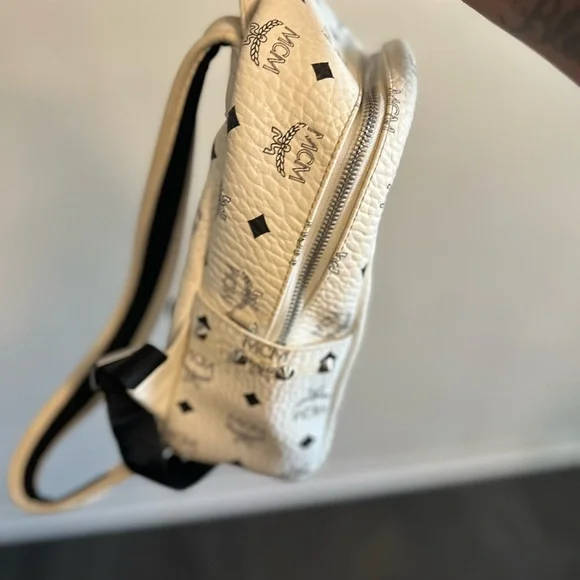 MCM White and Pink Studded Backpack - Picture 4 of 16